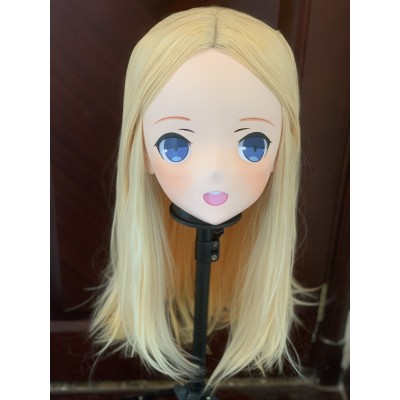 (AL03) Customize Character Female/Girl Resin Half/ Full Head With Lock Cosplay Japanese Anime Game Role Kigurumi Mask